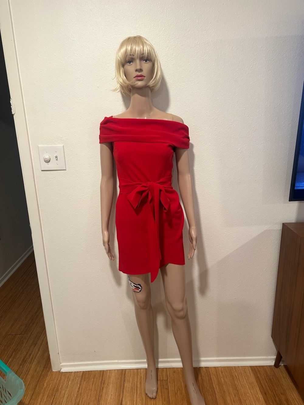 Smokin’ Hot Red One-Shoulder Tie-Waist Mini Dress